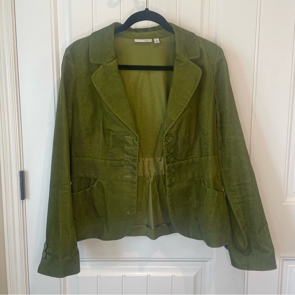 Women’s Halogen Olive Green Corduroy Jacket Size Medium